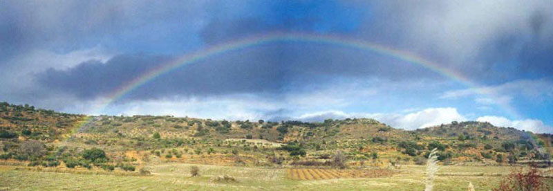 Arco iris principal completo, composicin, lava.