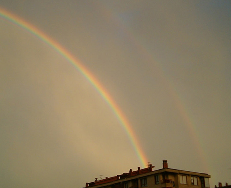 Arco iris principal y secundario, Zarautz, Guipzcoa.