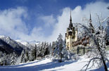 Castillo de Peles, invierno, Rumania.