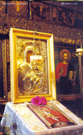 Uno de los iconos de culto en el altar de la iglesia. Monasterio de Humor.