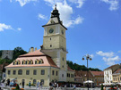Casa Sfatului, en la plaza del Consegjo. Brasov, Transilvania, Rumania.