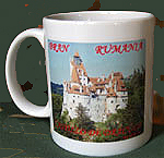 Taza de cermica con la imagen del castillo de Bran, Bran.