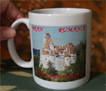 Taza de cermica con la imagen del castillo de Bran, Bran.