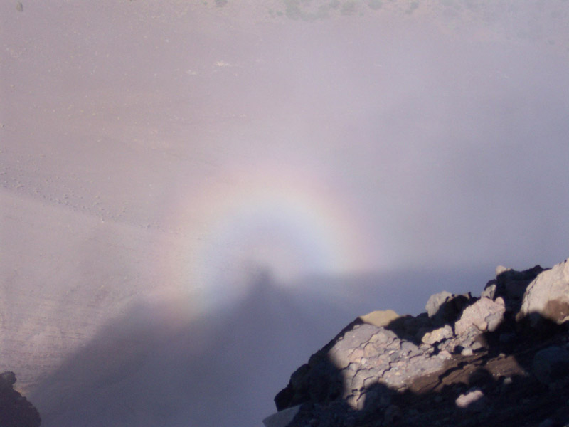 Espectro de Brocken, observado en la ruta de los Volcanes, en la isla de La Palma, archipilago de Las Canarias, Espaa.